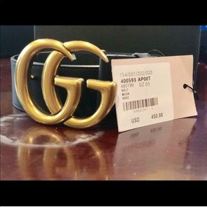 Authentic GG Leather Brass Belt